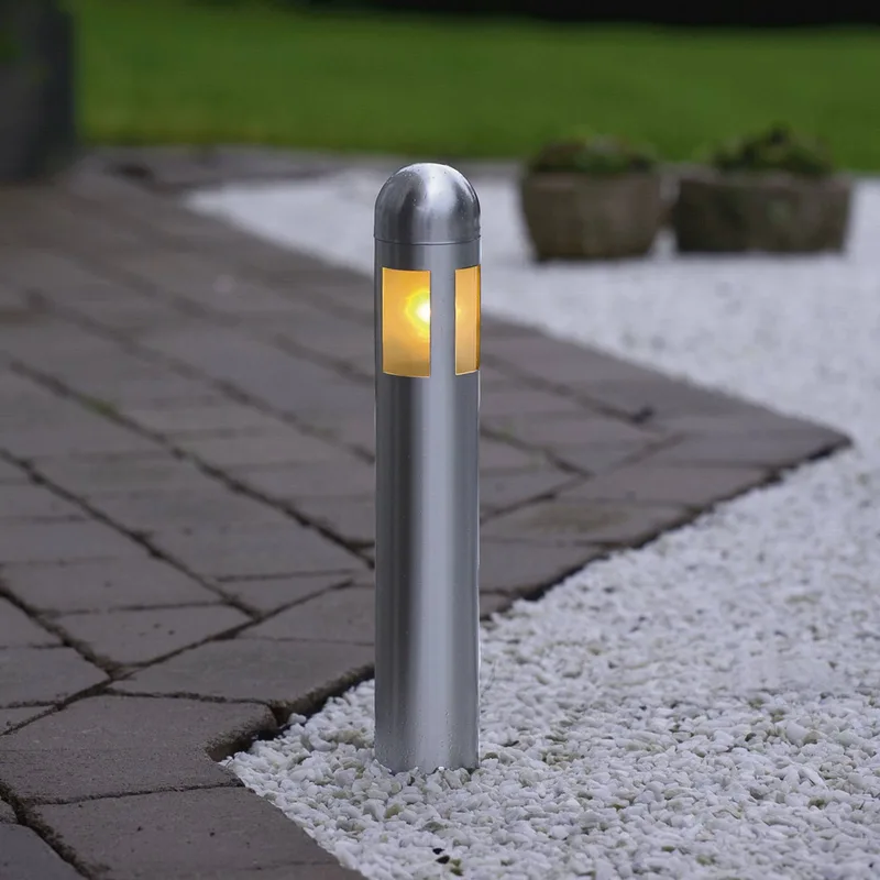 3er-Set LED-Sockelleuchte Amalfi mit Erdspieß von Konstsmide in Silber – Produktfoto