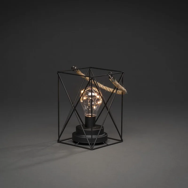 Stormlantaarn - Moderne Tafellamp - Aluminium de Konstsmide en Noir – photo produit