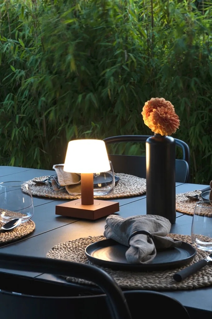 Tafellamp | 12,5 cm | Monaco | LED | bruin wit | aluminium | modern de Konstsmide – photo produit 2 sur 2