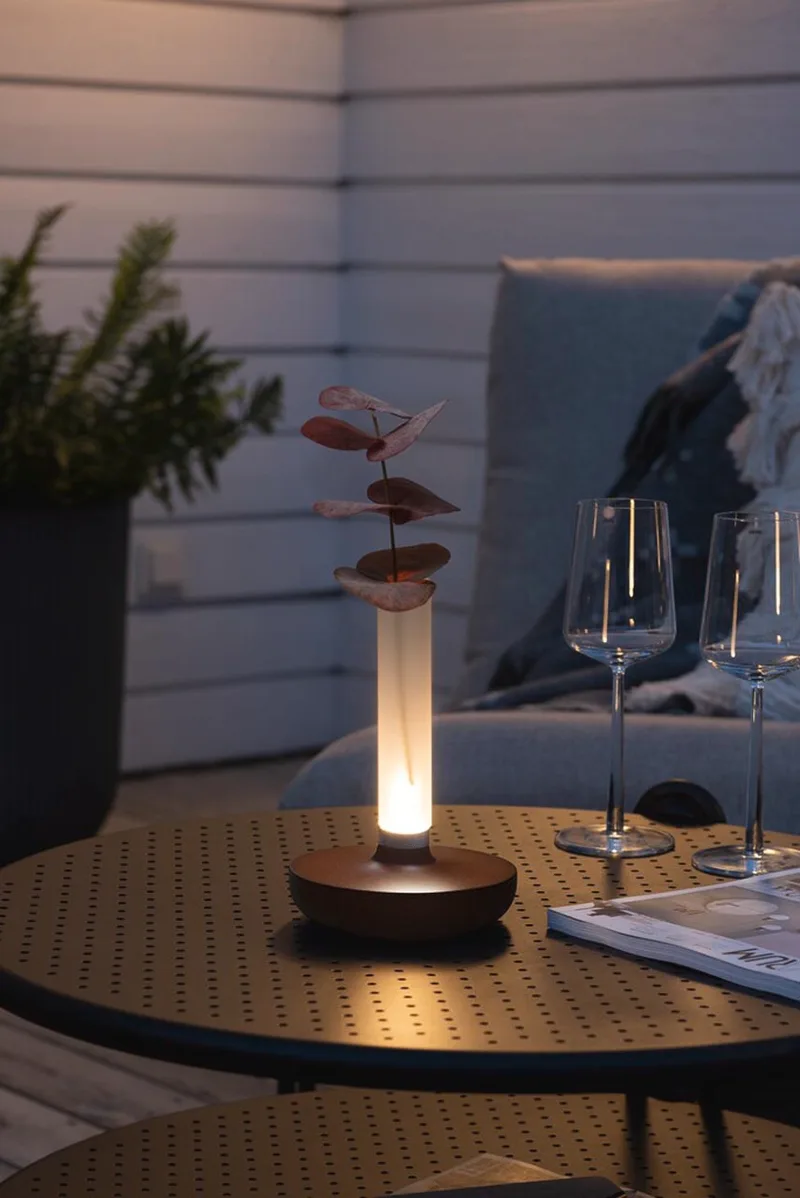 Tafellamp | 13,5 cm | Biarritz | LED | bruin wit | roestvrij staal | design verlichting de Konstsmide – photo produit 2 sur 3