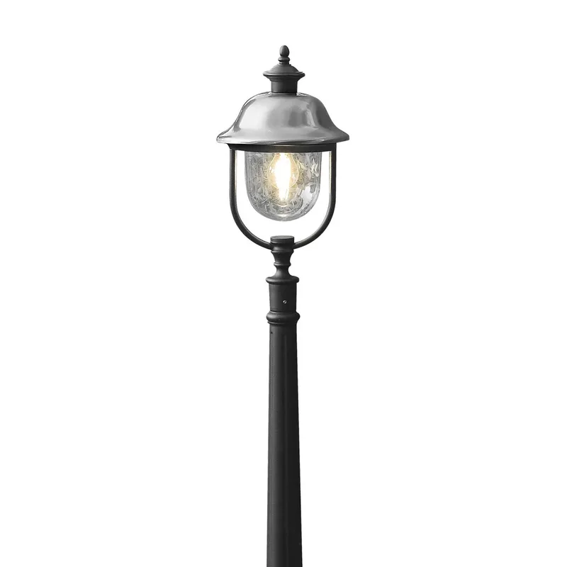 Tuinpadverlichting Parma, zwart, metaal, 118 cm hoog, E27, IP43 by Konstsmide in Roestvrij staal, Black, Transparent – product photo