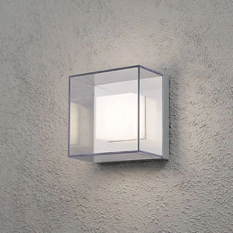 Vierkante led-buitenwandlamp Sanremo de Konstsmide en Gris, Transparent – photo produit