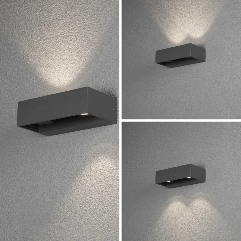 Wandlamp buiten | 21 cm | buitenlampen | 2 lichts | antraciet | modern | IP54 | LED 3000K 800 lumen de Konstsmide – photo produit 3 sur 3