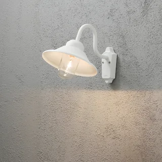 Wandlamp buiten | 29,5 cm | E27 | wit | aluminium | modern från Konstsmide – produktbild 2 av 2