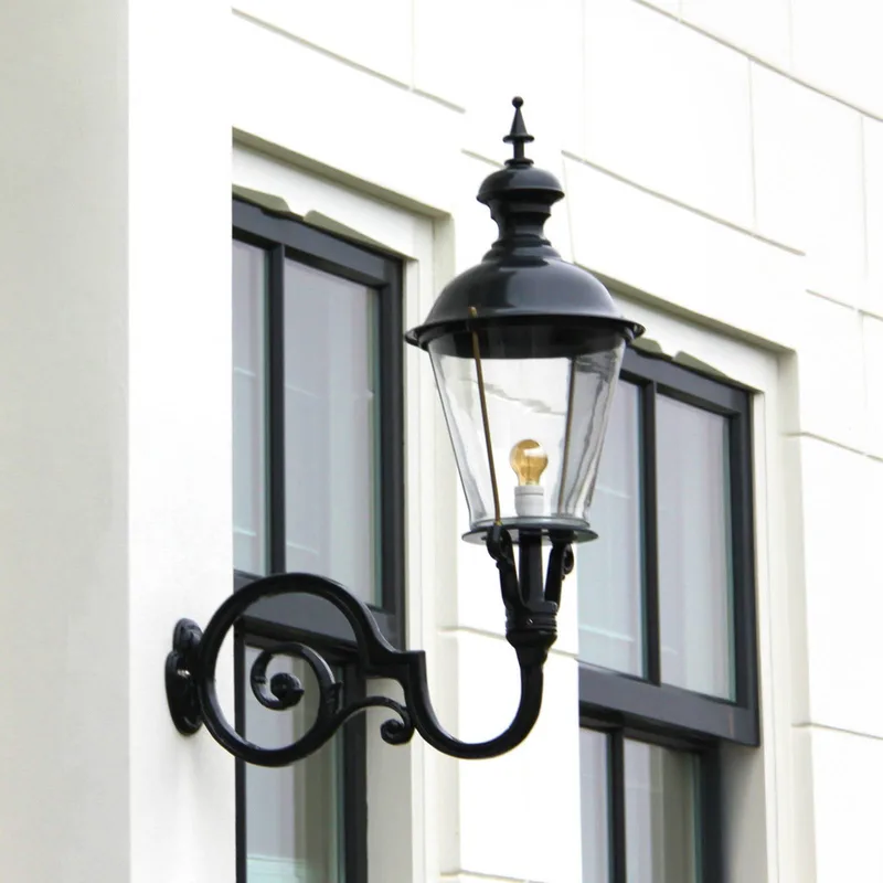Amstel - Buitenwandlamp, zwart fra KS Verlichting i Helder, Sort – produktbillede