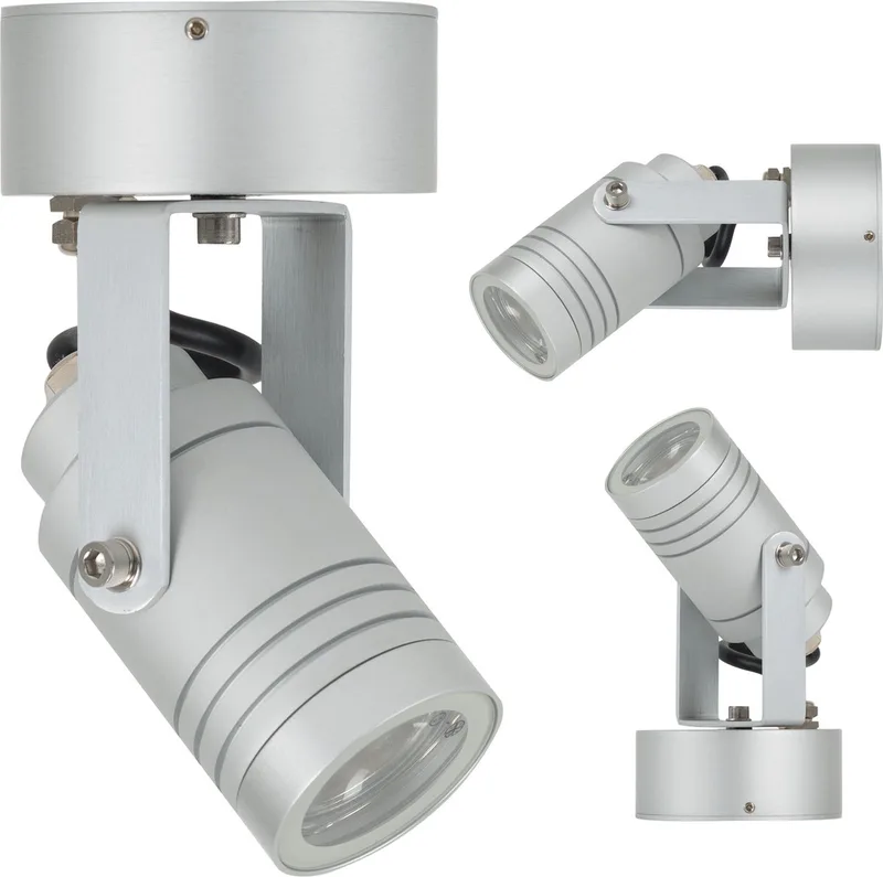 Beamer Plafond- & Wandspot Zilver met LED von KS Verlichting in Geanodiseerd aluminium – Produktfoto