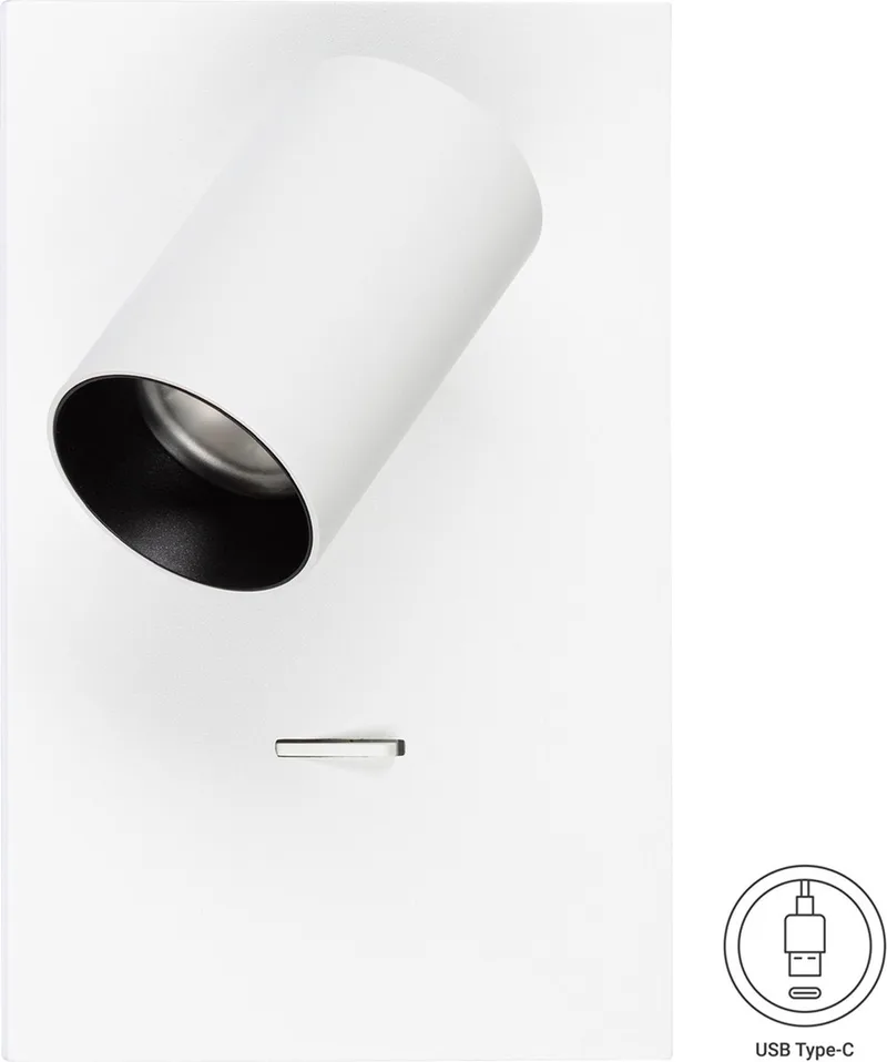 Bedlamp Mila inclusief USB poorten von KS Verlichting in Weiß – Produktfoto