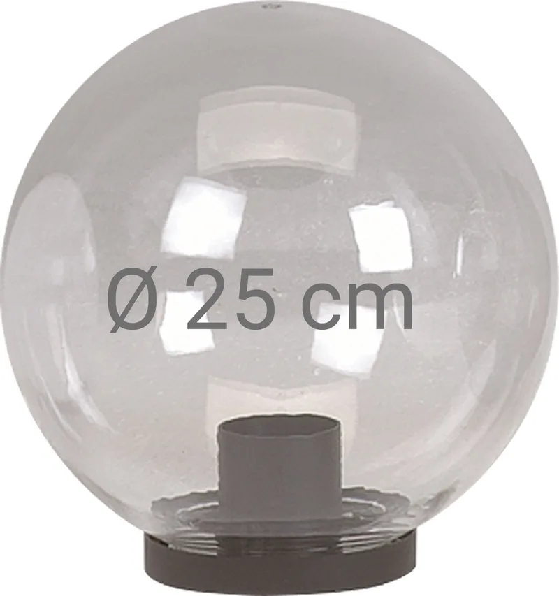 Bol - Flens - Kunststof - 25cm - Polycarbonaat - Led - Modern fra KS Verlichting i Gennemsigtig – produktbillede