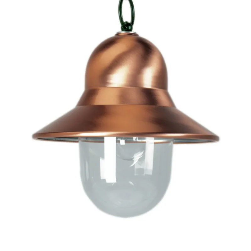 Buiten hanglamp Toscane, koperkleurig, groene ophanging de KS Verlichting en Cuivre, Transparent – photo produit