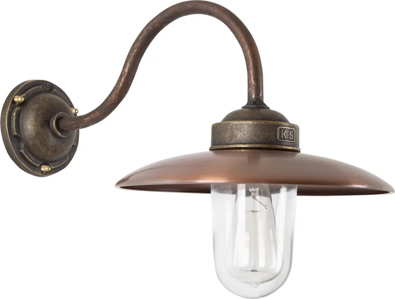 buitenlamp - Landes - Stallamp - E27 - Klassiek - Brons - Koper fra KS Verlichting i Bronze, Kobber – produktbillede