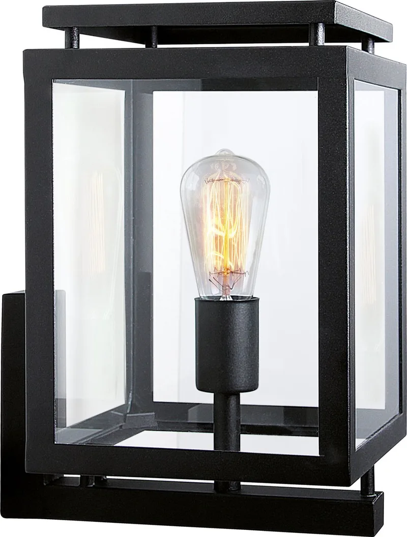buitenverlichting - De Vecht wandlamp - Schemerschakelaar - Modern - Vierkant - E27 - LED - Lichtsensor - Daglichtsensor - Licht-donker sensor fra KS Verlichting i Sort – produktbillede