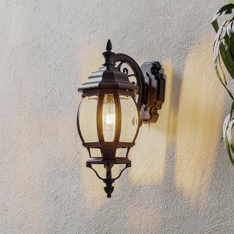 Buitenwandlamp Andrew lantaarn hangend, zwart by KS Verlichting in Transparent – product photo