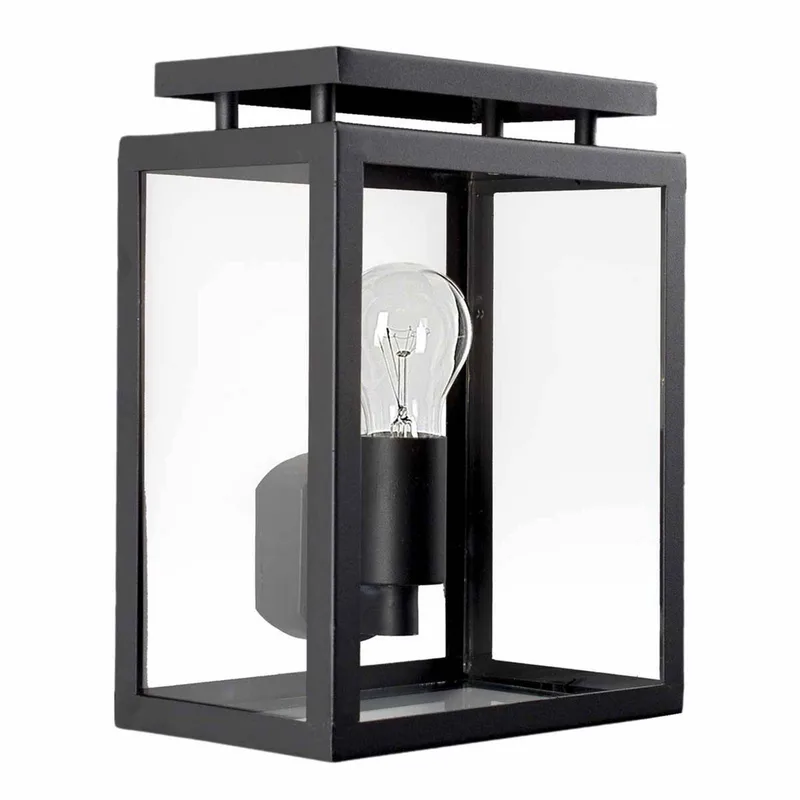 Buitenwandlamp de Vecht, 28 cm, zwart fra KS Verlichting i Sort, Helder – produktbillede