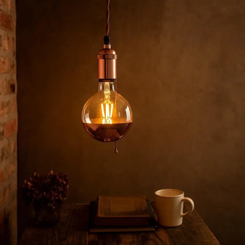 Byron antiek hanglamp – pendel aluminium E27 500 cm de KS Verlichting en Cuivre – photo produit