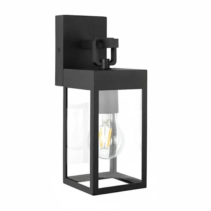 Cartagena Wandlamp buiten - vierkant - Lichtsensor - Modern van KS Verlichting in Zwart – productfoto