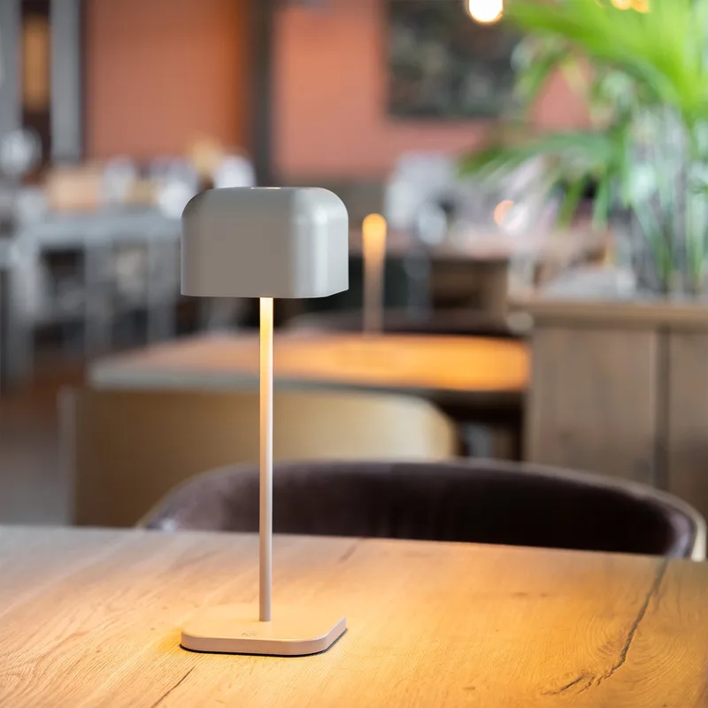 Draadloze Tafellamp Oplaadbaar - Cabo - 30cm - Bureaulamp - LED - Touch - Dimbaar by KS Verlichting in Beige – product photo