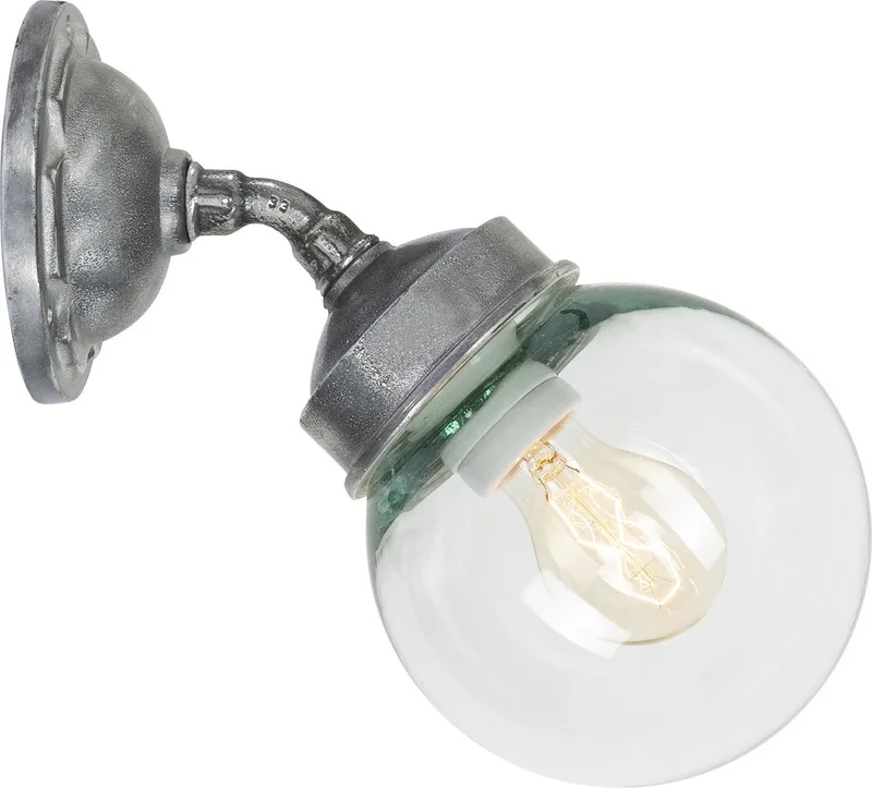 Forty-Five Rond Muurlamp Zilver fra KS Verlichting i Ruw aluminium – produktbillede
