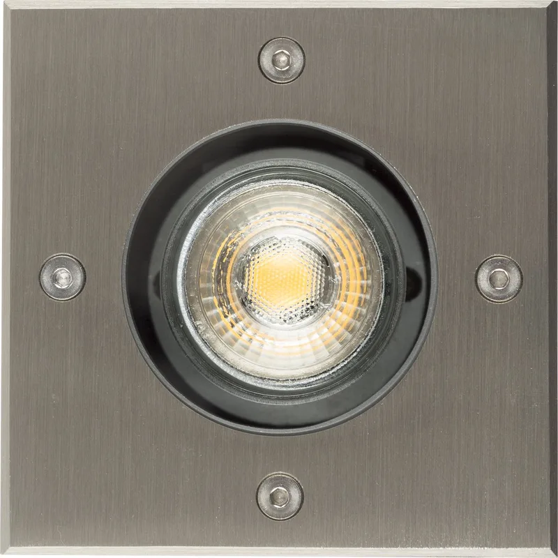 Grondspot LED Ø11 incl. GU10 Vierkant de KS Verlichting en Rvs – photo produit