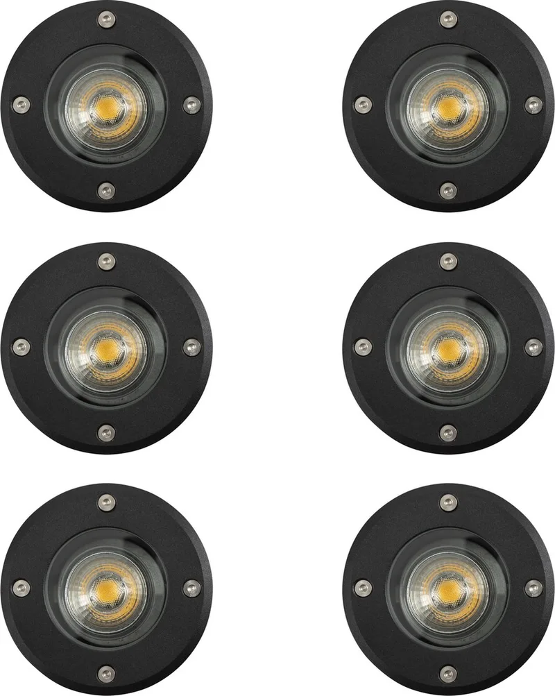 Grondspot LED Ø11 Rond Set (6-stuks) von KS Verlichting in Schwarz – Produktfoto