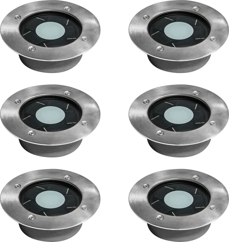 grondspot - Puck - solar - set van 6 - tuinlampen - solar tuinverlichting - modern - zonneenergie buitenverlichting de KS Verlichting en Argent – photo produit