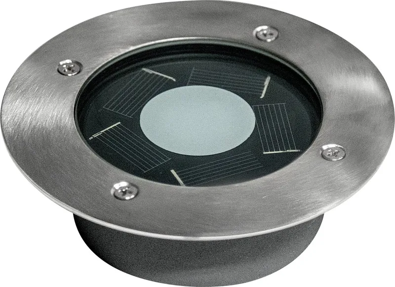 grondspot - Puck - solar - tuinlampen - solar tuinverlichting - modern - zonneenergie buitenverlichting van KS Verlichting in Zilver – productfoto