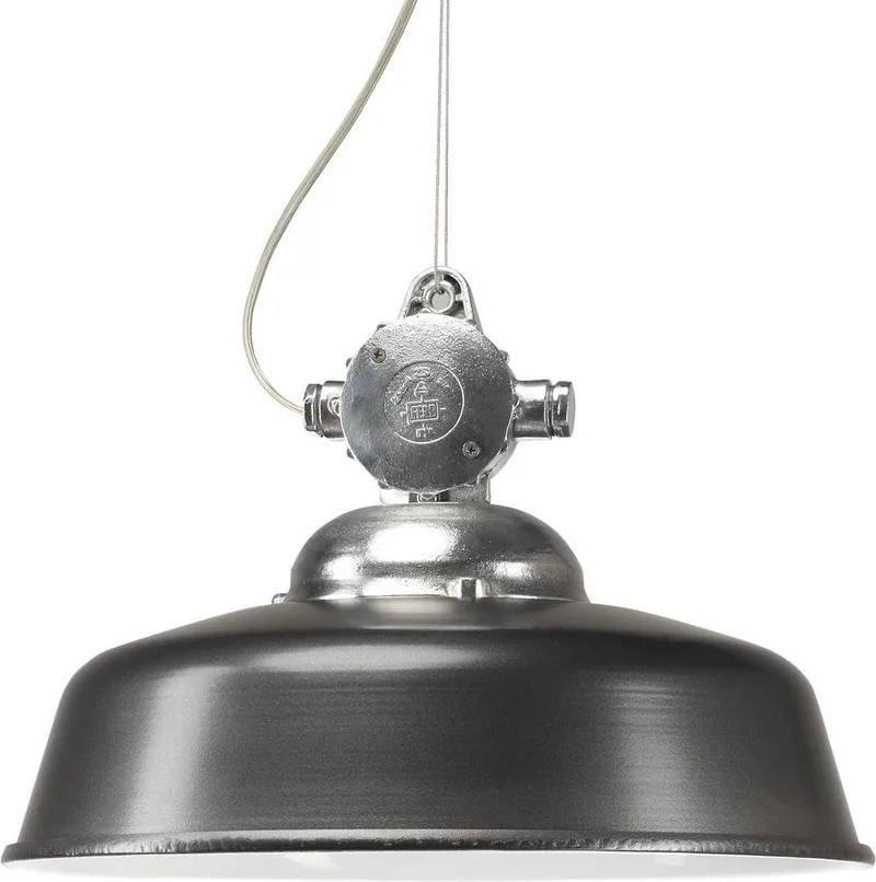 Hanglamp aan ketting Detroit Industrie aluminium met deksel von KS Verlichting in Anthrazit – Produktfoto
