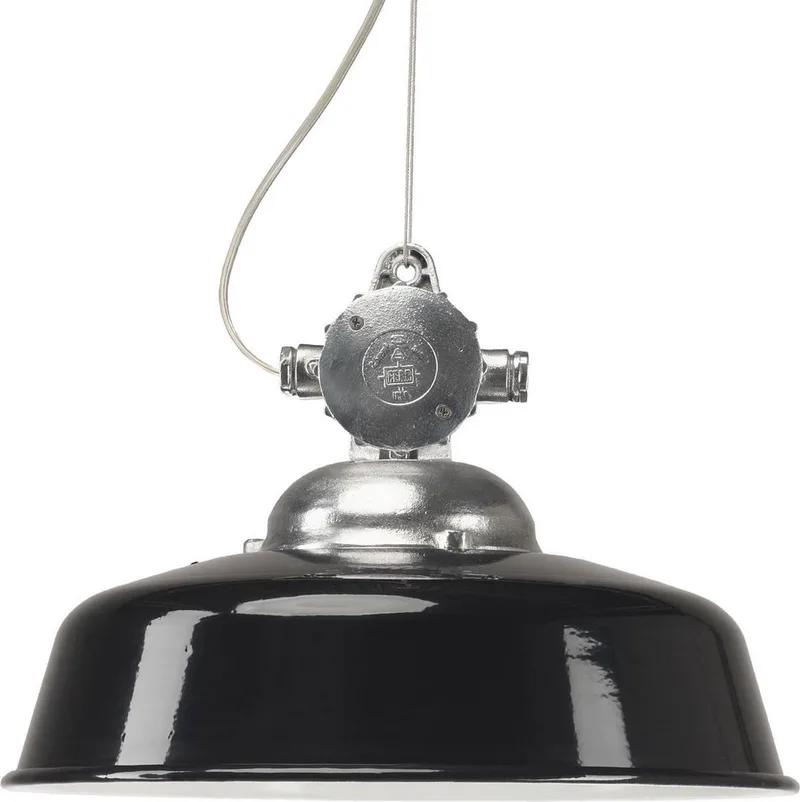 Hanglamp aan ketting Detroit Industrie aluminium met Zwarte deksel fra KS Verlichting i Sort – produktbillede