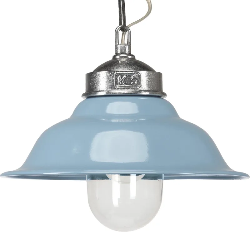 Blaue Retro-Hängeleuchte Porto Fino von KS Verlichting in Retro blauw – Produktfoto