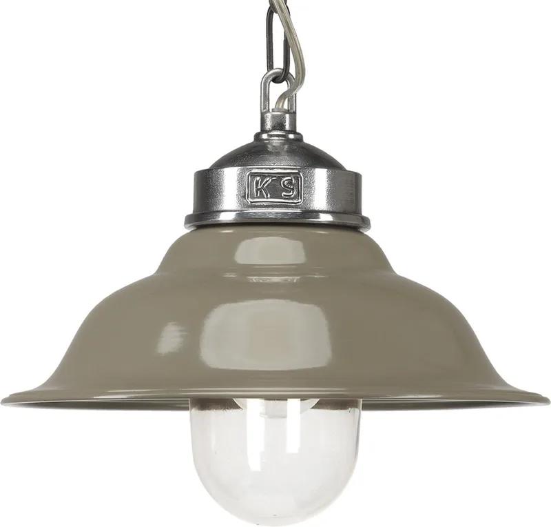 Hanglamp aan ketting Porto Fino aluminium met deksel van KS Verlichting in Taupe – productfoto