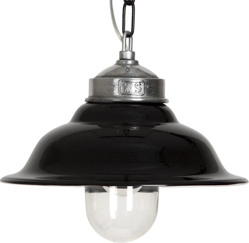 Hanglamp aan ketting Porto Fino aluminium met deksel de KS Verlichting en Noir – photo produit