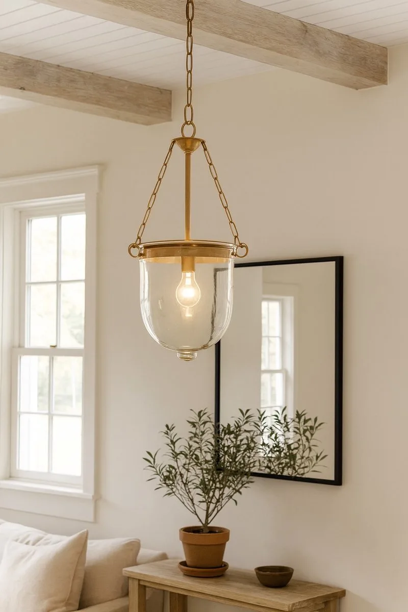 Hanglamp Bell Jar Antiek fra KS Verlichting i Messing – produktbillede