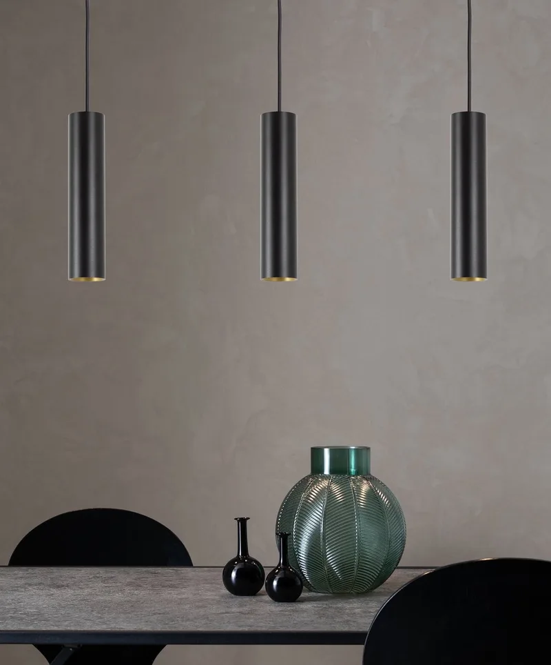hanglamp - Cylin - GU10 - plafondlamp - dimbaar - hanglampen eetkamer - aluminium från KS Verlichting i Svart – produktbild