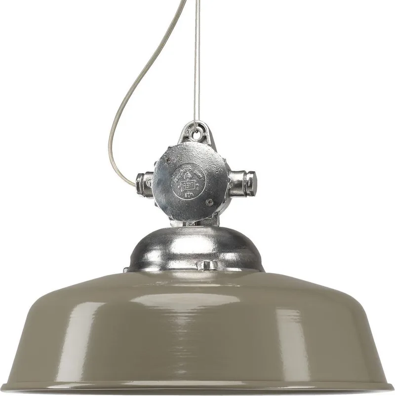 hanglamp - Detroit - E27 - plafondlamp - dimbaar - veranda verlichting - aan ketting - aluminium fra KS Verlichting i Taupe – produktbillede