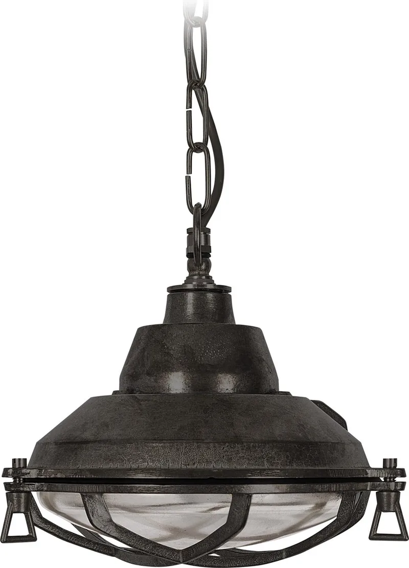 hanglamp - Dover - zwart - E27 - plafondlamp - dimbaar - veranda verlichting - aan ketting von KS Verlichting in Bronze – Produktfoto