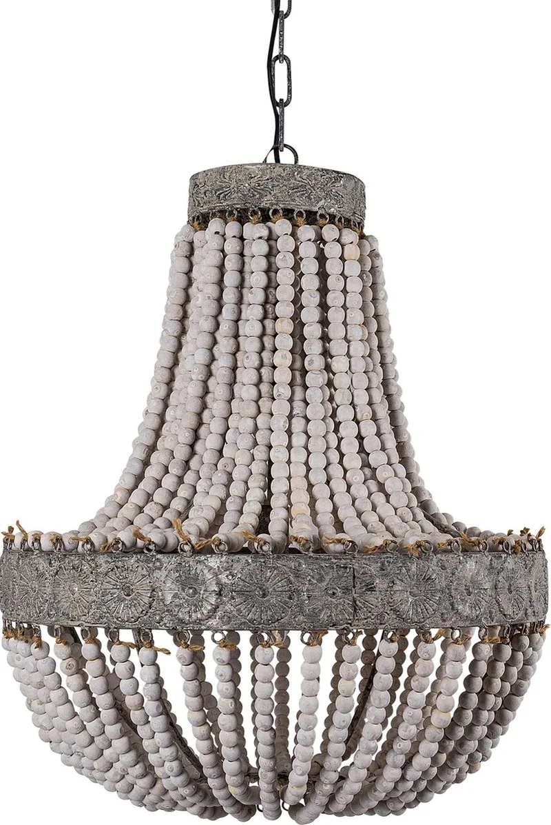 hanglamp - Zion - E27 - plafondlamp - dimbaar - hanglampen eetkamer - kroonluchter - gebroken wit de KS Verlichting en Blanc, Argent – photo produit