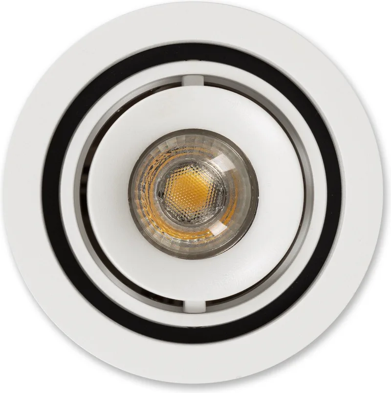 inbouwspot - Bjorn - 1 lichts - spot - rond - GU10 - plafondlamp - aluminium - richtbaar van KS Verlichting in Wit – productfoto