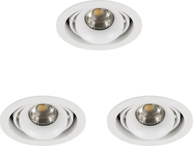 Inbouwspot Bjorn 1 Rond set 3 stuks från KS Verlichting i Vit – produktbild