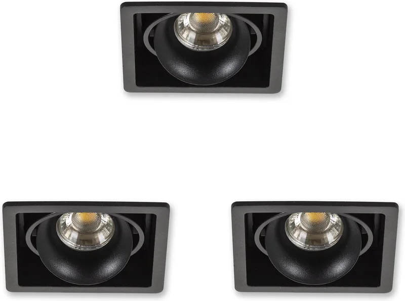 Inbouwspot Bjorn 1 set 3 stuks von KS Verlichting in Schwarz – Produktfoto