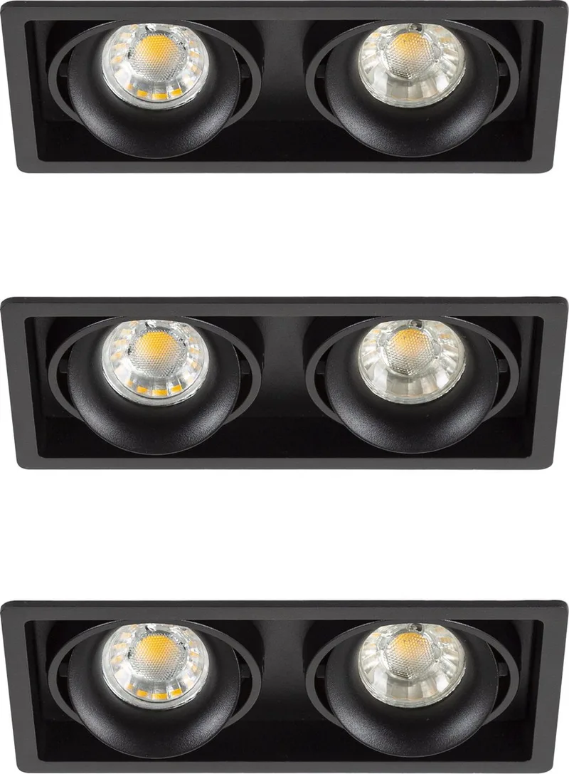 Inbouwspot Bjorn 2 set 3 stuks von KS Verlichting in Schwarz – Produktfoto