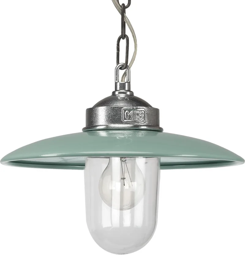 Kettinglamp Solingen glazen stolp verandalamp hanglamp de KS Verlichting en Vert – photo produit