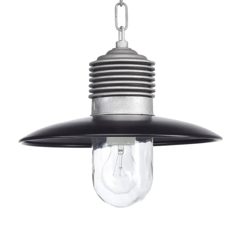 Klassieke buiten hanglamp Ampère aluminium/zwart by KS Verlichting in Duidelijk – product photo