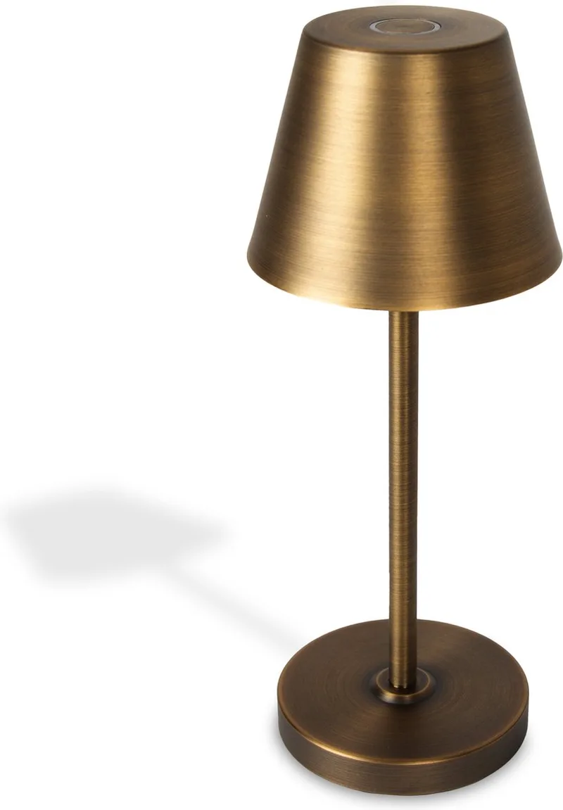 KS Verlichrting Oplaadbare Tafellamp Bistro - Draadloos - Dimbaar - Warm Wit Licht - Waterdicht - Decoratie voor Tuin, Woonkamer, Slaapkamer - Sfeerverlichting de KS Verlichting en Bronze – photo produit