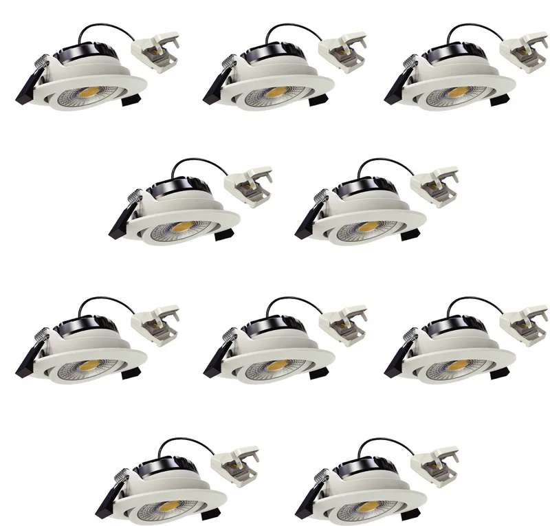 KS Verlichting 10x inbouwspot - Liv plafondspot - dimbaar - kantelbaar de KS Verlichting en Blanc – photo produit