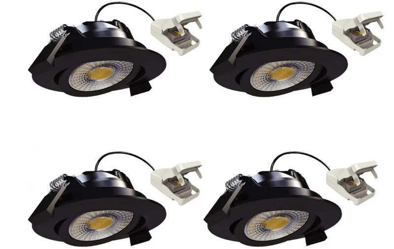 KS Verlichting 4x inbouwspot - Liv plafondspot - dimbaar - kantelbaar från KS Verlichting i Svart – produktbild