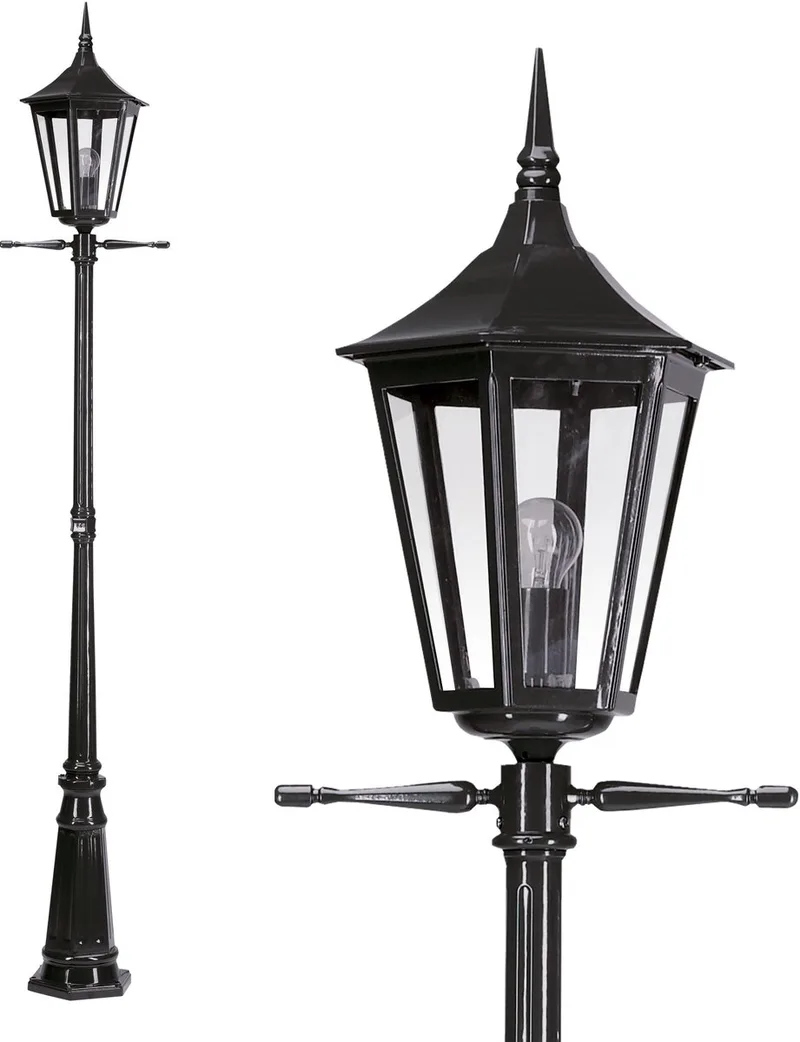 lantaarn - Zeist tuinlamp - Tuinlantaarn - E27 - Aluminium - Klassiek de KS Verlichting en Noir – photo produit