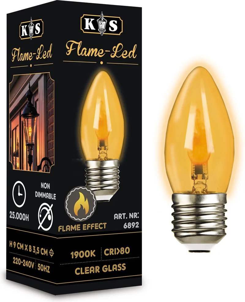 Led lamp - E27 - lichtbron - flame - 1900K de KS Verlichting – photo produit