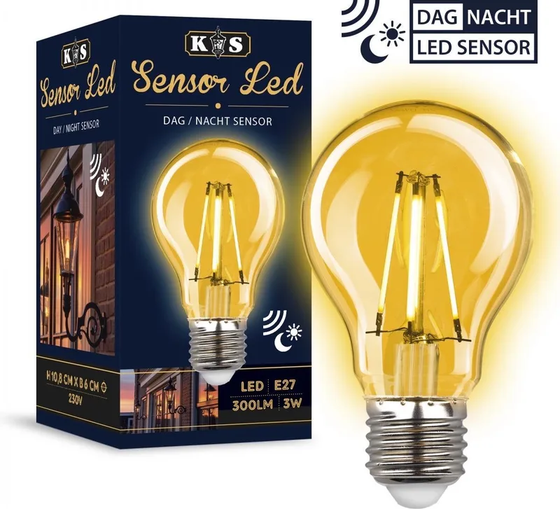 Led lamp - E27 - lichtbron - lichtsensor - schemerschakelaar - sensor - 2700K fra KS Verlichting – produktbillede
