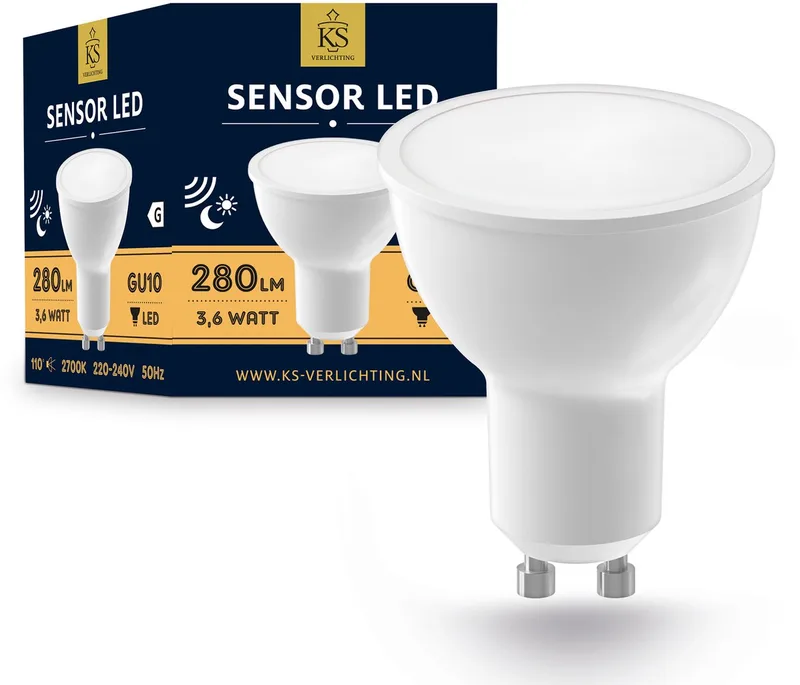 Led lamp - Gu10- lichtbron - lichtsensor - schemerschakelaar - sensor - 2700K van KS Verlichting – productfoto
