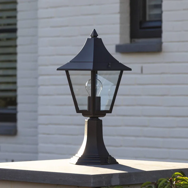 Livorno sokkellamp, IP44, zwart/helder von KS Verlichting in Schwarz, Helder – Produktfoto