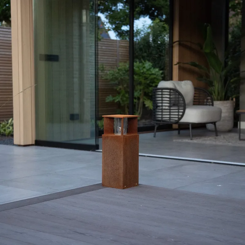 Marina 40 Square Tuinlamp fra KS Verlichting i Corten – produktbillede